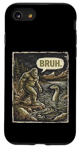 Bruh Sasquatch Meets Nessie Funny Cryptid Encounter�B �X�}�z�P�[�X iPhone SE (2020) / 7 / 8 �p