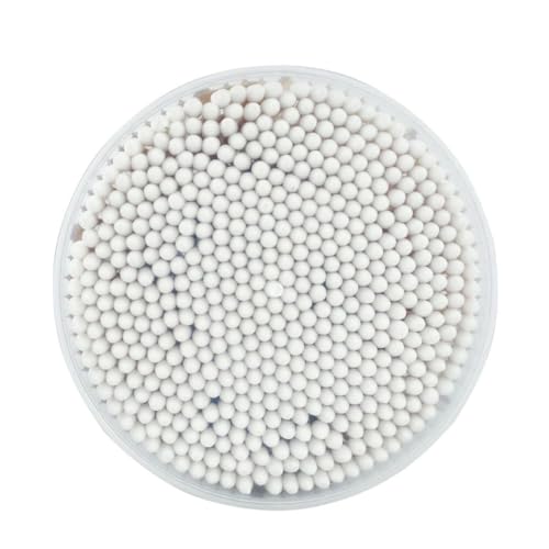 اعواد قطنية خشبية 500 قطعة - قابلة للتحلل البيولوجي باطراف مزدوجة صديقة للبيئة مصنوعة من الخشب بنسبة 100% رائعة للمكياج والاذنين والتنظيف ابيض