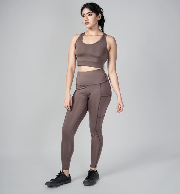 Image of Gym Wear Co-ord Set for Women Stretchable Top & Leggings for Women's & Girls Suitable for Yoga Jogging & Gym Western Coord Set