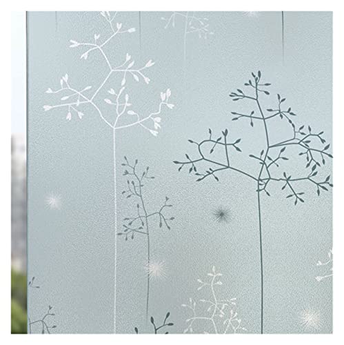 Pegatina de Vidrio Esmerilado for Ventana con patrón Plantas y Flores, película baño antiiluminación Opaca for Inodoro, Papel sombreado para Casa Oficina Dormitorio(Blue Dandelion,40x100cm)