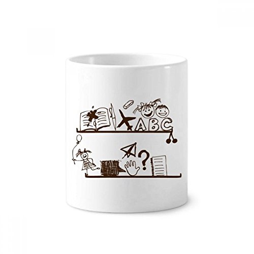 Tasse blanche en céramique illustration bibliothèque pour enfant 350ml