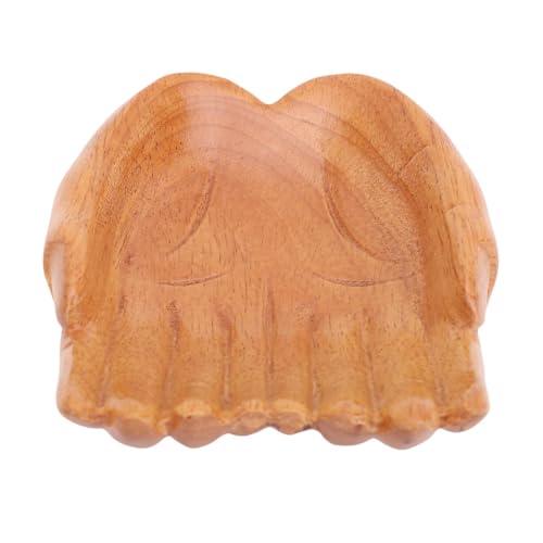 ZJchao Wooden Hand Shaped Decorative Tray Sculpture, Buddha Hand Fruit Bowl Decor, Carved Wooden Jewelry & Key Holder Display Tray, Office Table Centerpiece Decoration