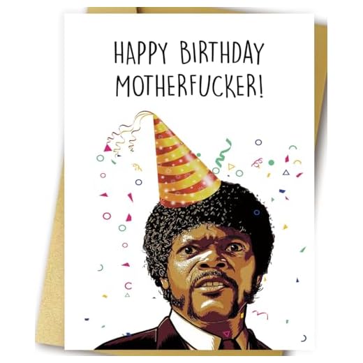 OJsensai Funny Samuel L Jackson Birthday Card, Pupl Fiction Card for Friend, Humorous Bday Card for Him Her, Rude Card for Boyfriend