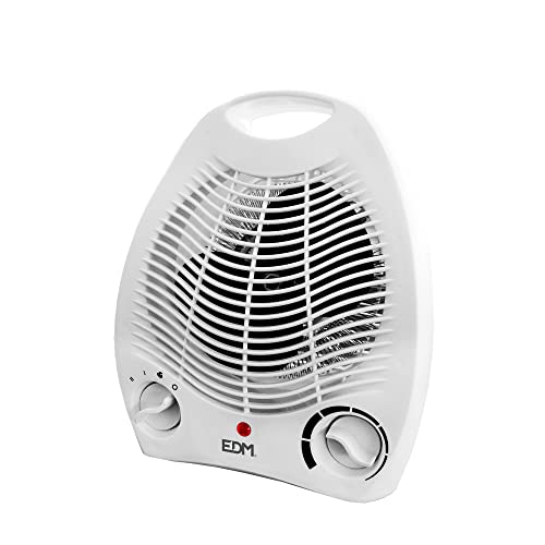 Calefactor compacto vertical blanco 1000-2000W, ideal para calentar espacios reducidos y mejorar la comodidad en interiores.