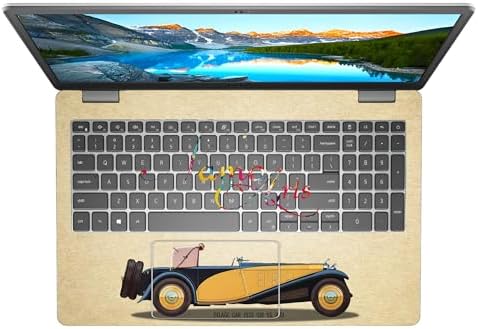 Full Body Laptop Skins Sticker Laminated HD Quality Vinyl fits Upto 15.6 inches Compatible with Dell, Lenovo, Acer, HP, Asus - Vintage Car Classic D8 SS100-Self-Adhesive