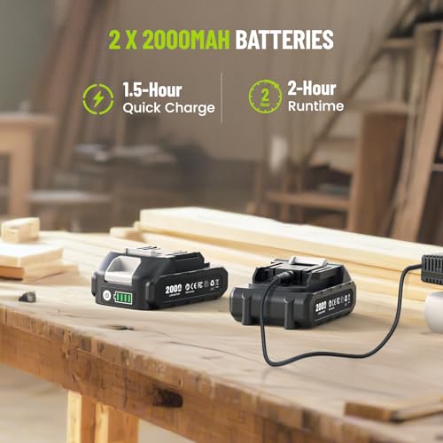 Robustrue Impact Driver: 21V 1/4" Hex Cordless Impact Driver, 230N.m (2,035in-lbs) Brushless Impact Driver Drill Set, 20Psc Screwdriver Bits, 2.0 Ah Battery, Variable Speed for DIY and Automotive thumbnail 3