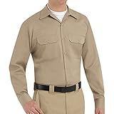 Red Kap Men's Utility Uniform Shirt, Khaki, Large