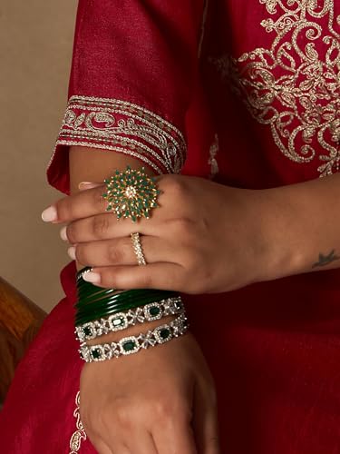 Image of INDO ERA Women's Silk Blend Kurta and Pant with Dupatta Set