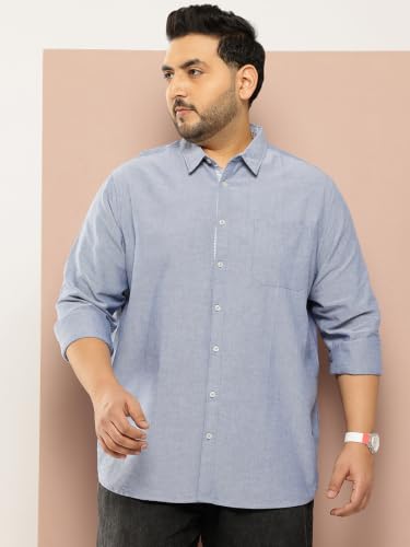 Image of Thomas Scott Men's | Plus Size | Regular Fit | Long Sleeves | Button-Down Collar | Oxford Fabric | Casual | Shirts for Men