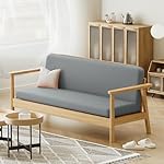 MoNiBloom Full Size Futon Cover, Armless Stretch Futon Slipcover Armless Sofa Cover Furniture Protector, Washable Zippered Rv Cushion Covers Futon Couch Cover for Adults Kids and Pets, Grey - Image 3