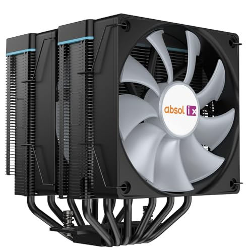 Image of IX20 ARGB Air Cooling Fan Twin Tower CPU Cooler, Black | Dual 120mm Fans, 6 Copper Heat Pipes, 5.00 x 5.4 x 6.2 inches, Compatible with AMD AM4 /AM5 and Intel 115X /1366 /1700 /1851