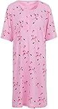 Impresión de alta calidad LUCKY Camisón de manga corta para mujer, diseño de flores, tallas 3XL-6XL Rosa. XXXXL