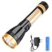 Produktbild TankerStreet Taschenlampe Outdoor COB LED Taschenlampen Wiederaufladbar Super Bright Handlampe Tragbare mit Akku Ladegerät Magnet SOS Rot Licht 3 Modi für Camping Angeln Wandern Notfall Schwarzes Gold