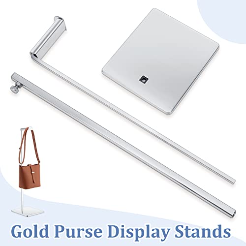 Landhoow 4 Pcs Stainless Steel Purse Display Stand Silver Handbag Display Stand Rack Adjustable Height Holder Set for Boutique Store Home Store Counter Shelf Floor Props Decoration by Landhoow - Image 4