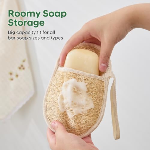 Exfoliating Soap Saver Bags for Soap Bars, Made from Natural Loofah, 2 Pack — 사진 3