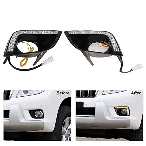Luzes diurnas DRL para carro, 1 conjunto de luzes diurnas DRL para carro farol de neblina LED 3 core