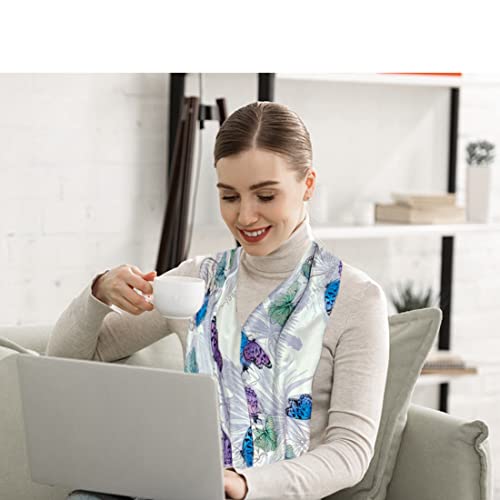 Vophia 2 Pack Adult Bib Dining Scarf For Women Washable Microsuede Material Fashionable Food Clothing Protectors Floral Dining Mouth Towel Scarf #TOP5