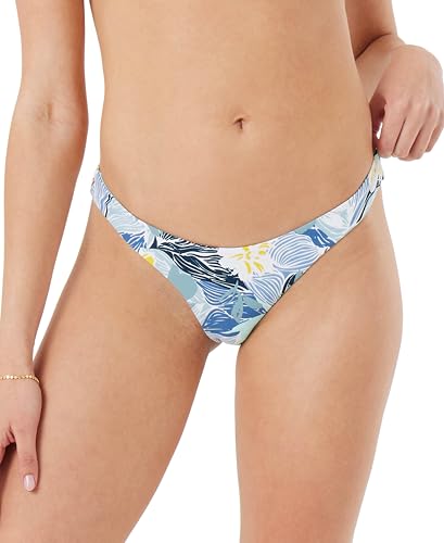 Image of Roxy Women's Bikini UPF 50+, Quick-Dry, Stretch Fabric, Swimsuit Cheeky Bottoms, Surf, Beachwear, Blue, Large