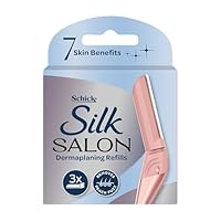 Schick - Silk Salon | Dermaplaning Refills | 3 blade refills | Dermaplane | Dermaplaning | Remove Facial Hair | Remove Peach Fuzz | 7 Skin Benefits
