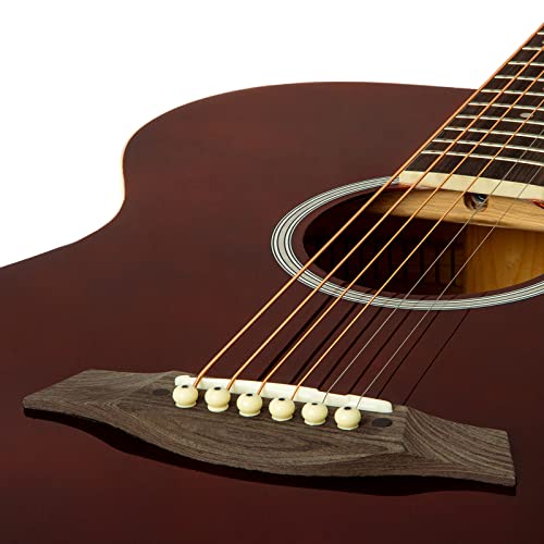 TIGER ACG4-RD Guitare électro-acoustique 4/4 pour débutants avec accordeur 3 bandes et égaliseur intégrés – Sac de… - Les Beatles, Paul McCartney, John Lennon, RIngo Starr, George Harrison TIGER ACG4-RD Guitare électro-acoustique 4/4 pour débutants avec accordeur 3 bandes et égaliseur intégrés - Sac de… – Image 5