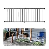 Weatherables 42 in. H x 8 ft. W Stanford Deck Railing Kit – Aluminum Porch & Balcony Railing Kit with Black Powder-Coated Finish, Adjustable Outdoor Hand Rail System