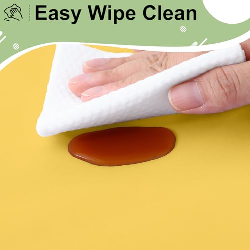 Image of 4 Packs Disposable Plastic Table Cloth, 84 inch Round Waterproof Tablecloth, Leakproof & Sturdy Decorative Table Covers for Picnic, Party, Outdoor and Back to School, Yellow