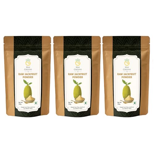Image of Maigreens Raw Jackfruit Powder 450g - Low GI, Diabetic-Friendly Flour | Rich in Fibre, Natural & Vegan | Ideal for Cooking, Baking & Smoothies (Pack of 3 150g Each)