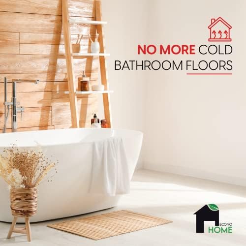 EconoHome Underfloor Electric Heating Mat - Fluoropolymer Heated Mat for Indoor Home Underfloor Insulation - Suited for Tile, Wood or Laminate - Inclusive of WiFi Smart Thermostat - 1 Square Metres