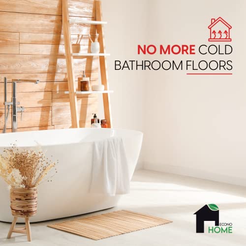 EconoHome Underfloor Electric Heating Mat - Fluoropolymer Heated Mat for Indoor Home Underfloor Insulation - Suited for Tile, Wood or Laminate - Inclusive of WiFi Smart Thermostat - 1 Square Metres