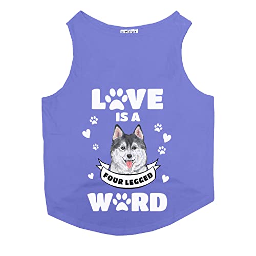 Ruse- Pets Love Dogs Printed Round Neck Sleeveless Summer Dog Vest/Tank T-Shirt/Tees/Apparel/Clothes Gift For Small And Big Dogs (Lavender) Xxl #TOP1