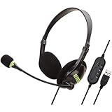 STARWAVE USB Headset with Microphone Noise Cancelling,Computer USB Interface Headset Durable and Practical for Call Center, Business Meetings, UC Skype, Office Computer