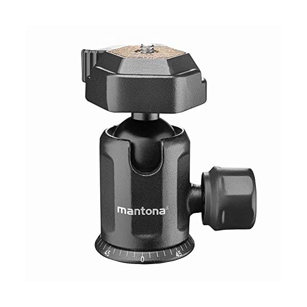 Mantona Basic Fortis 147S Fotostativ –stabiles Aluminium Dreibein Stativ mit Kugelkopf und Smartphone Halter, Höhe 47… – Bild 6