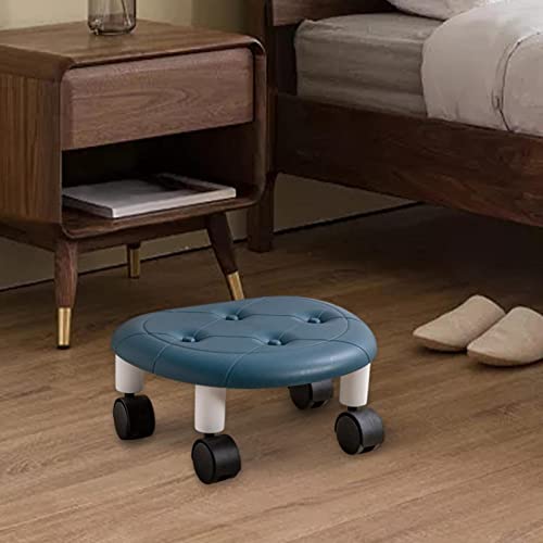 Baoblaze Swivel Chair Roller Stool 360 Degree Rotating Rolling Stool Comfortable Shoe Stool Seat Low Height Rolling Stool Office Garage Salons Barber, Blue, 33.5Cmx26Cmx15Cm #TOP4