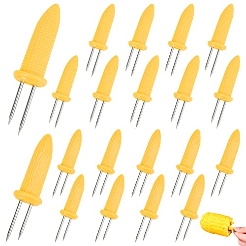 JINSION Edelstahl Maiskolben Halter, 20 PCS Mais Halter Maiskolben Spieße Grillzubehör, Schaschlikspieße Food Fruit Forks, Maishalter Maiskolben Nadel für BBQ, Zuhause, Kochen, Grillen,Weihnachtsfeier