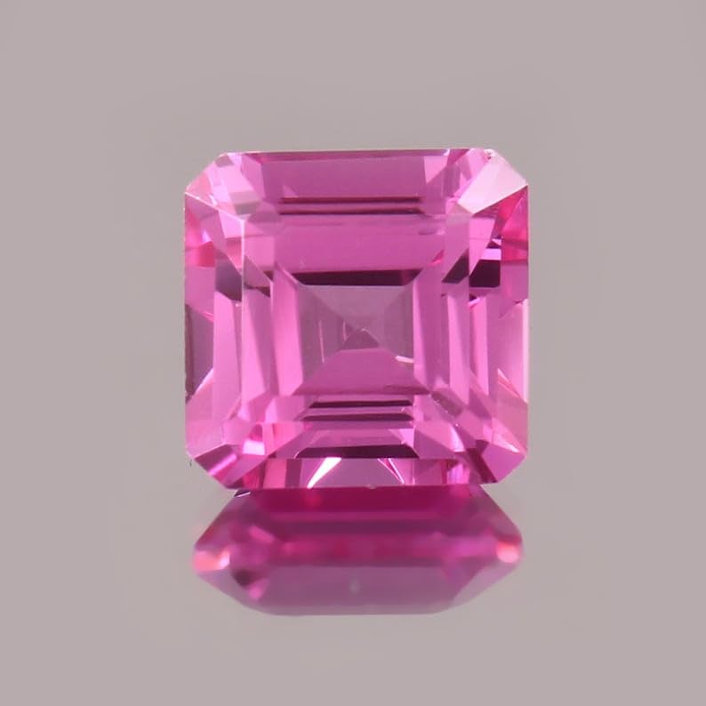 Saphir rose 10 x 10 mm véritable pour remplacer une pierre perdue - 2