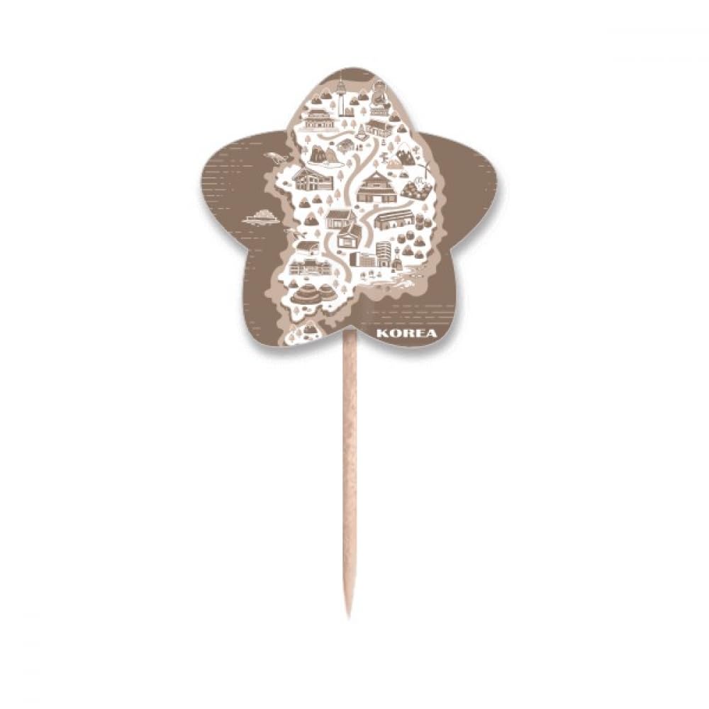 Carte coréenne Séoul Busan cure-dents drapeaux pour décorer des cupcakes de fête d'anniversaire