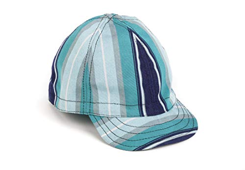 U.S. ABE Welding Caps | Inspired by Landry Cap | Durable, Soft Brim | for Safety & Protection (Turquoise/Navy/Grey Stripe, 7 1/4)