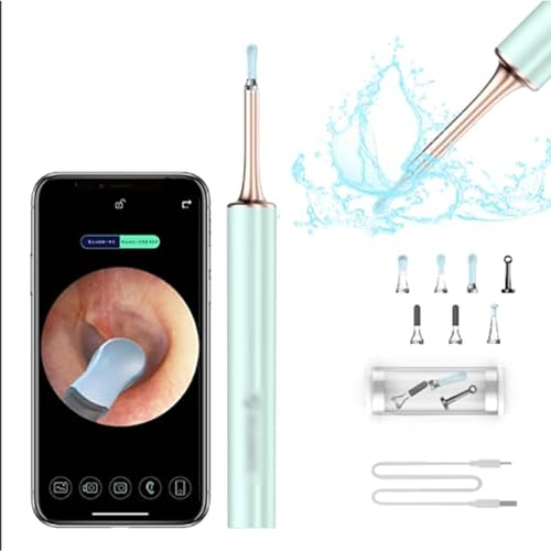 耳かきカメラ イヤースコープ 500万画素高精度 耳鏡 IP67防水 充電式 みみかき 耳掃除 LEDライト スマホWIFI接続 ニキビつぶしワイヤレス 便利グッズ 実用的 QE-15 Android 対応グリーン