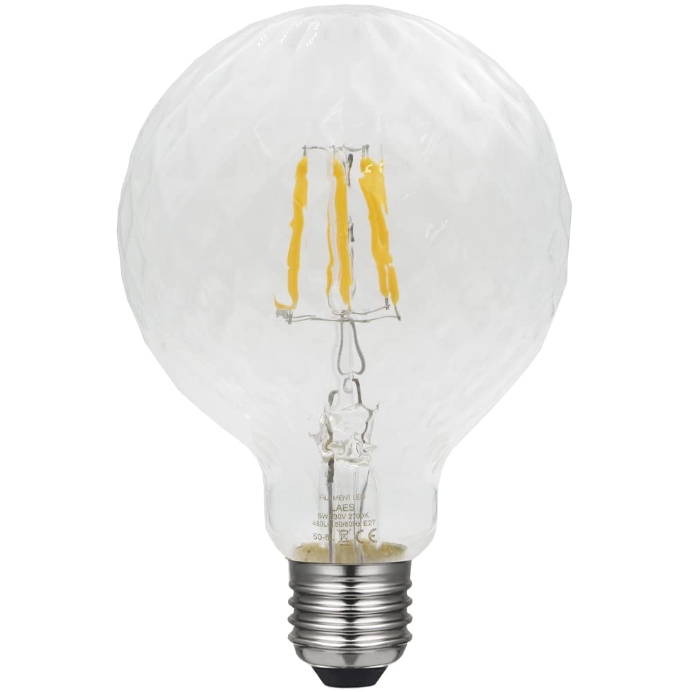 LAES 985467 Globe Diamond Soft Filament lampa LED E27, 5 W, 95 x 138 mm
