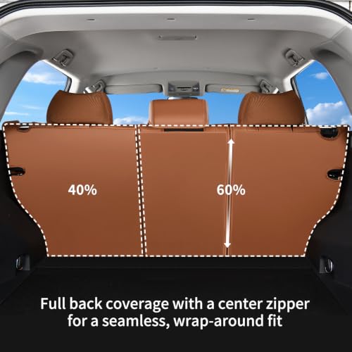 Image of Huidasource Custom Fit RAV4 (Gas Only) Car Seat Covers Full Set, Waterproof Faux Leather for 2019-2024 Toyota RAV4 LE /XLE & XLE Premium /Limited (Does Not Fit Adventure and TRD Off-Road, Brown)