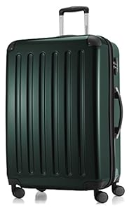 HAUPTSTADTKOFFER® · Hard-Side Suitcase DarkGreen high Gloss · Dimension ca. 75 x 52 x 32 cm + 4 cm Volume Expansion · max. 130 Liter Volume · TSA Combination Lock
