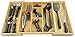 KitchenEdge Adjustable Kitchen Drawer Organizer for Utensils and Junk, Food-Safe Contract Grade with 100% Sustainable Wood, Expandable from 16 to 28 Inches Wide - Natural Bamboo