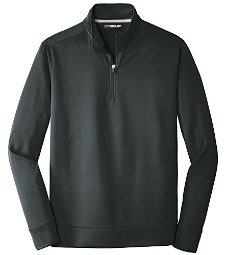 DRIEQUIP Performance Fleece 1/4-Zip Pullover Sweatshirt-L-JetBlack
