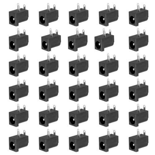 PATIKIL 5,5x2,1 mm DC Alimentation Connecteur, 5 Paquet 3 Broche PCB Montage Femelle Prise Jack