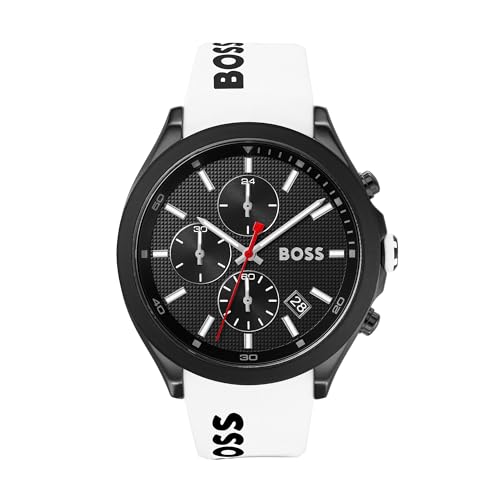 Hugo Boss Men’s Black Dial White Silicone Watch 1513718