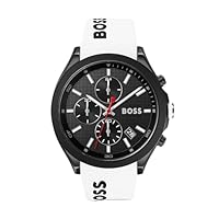 Hugo Boss Men's Velocity Stainless Steel Quartz Watch, 1513718, White, 44 mm