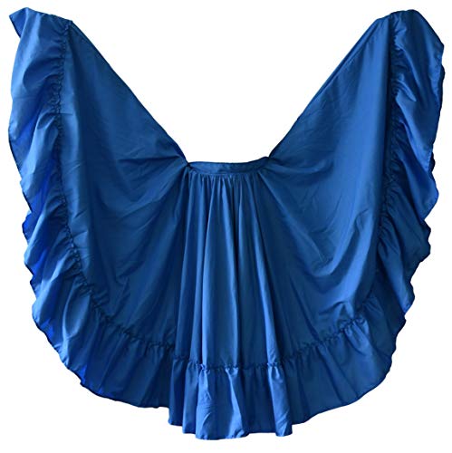 Professional Dance Skirt For Folkloric Mexican Or Flamenco Dancing Double Circle (Doble Vuelo) (Turquoise) #TOP18