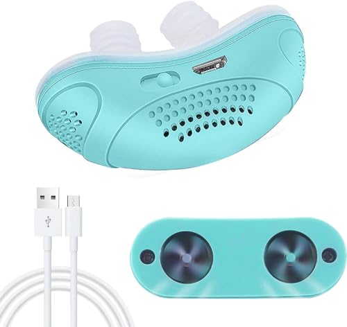 Anti Snoring Devices, Snoring Solution for Men Women, Electric Mini Sleep Aid for Blocked Nostrils, Wind Speed Double Eddy Current Anti Snoring Sleep Aid Device Suitable for Better Sleep