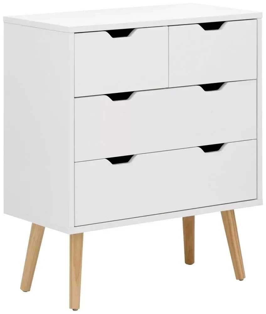 GFW Nyborg 4 Drawer Chest of Drawers - White - Wood