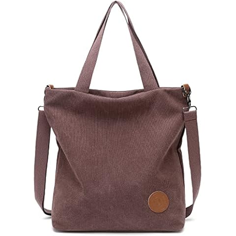 JANSBEN Damen Canvas Handtasche Schultertasche Casual Multifunktionale Umhängetaschen Groß Cover